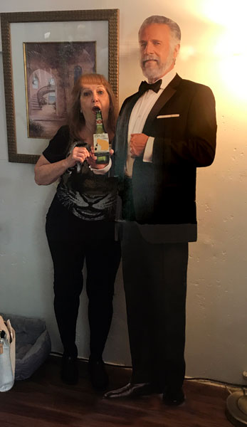 Karen Duquette and a wine dude